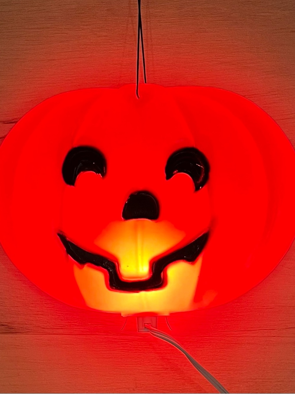 Halloween Blow Mold Jack-O'-Lantern Lighted Window Wall Decor Flat